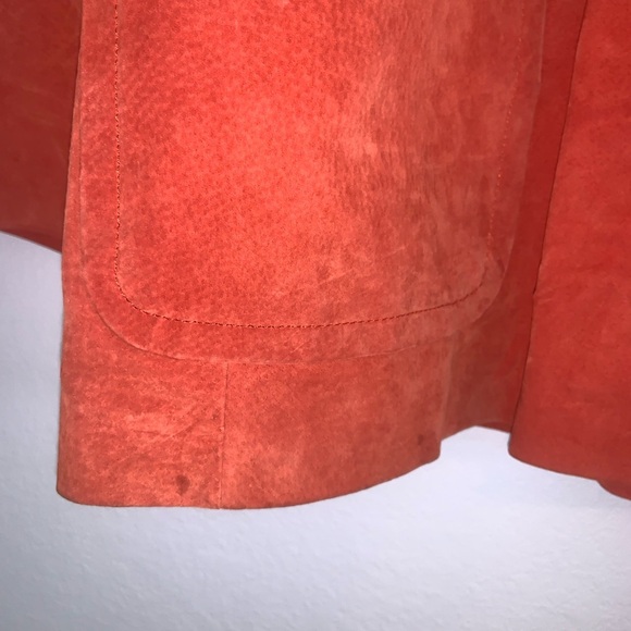 Vintage Authentic 100% Suede Leather Jacket Autumn Rust Orange - Picture 14 of 16